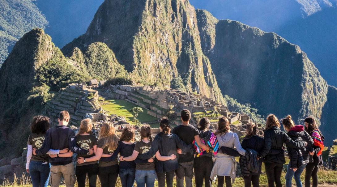 Peru is one of the destinations that is visited by Global gap year volunteers. Projects Abroad volunteers admire Machu Picchu during a weekend trip as part of their Global Gap Trip.